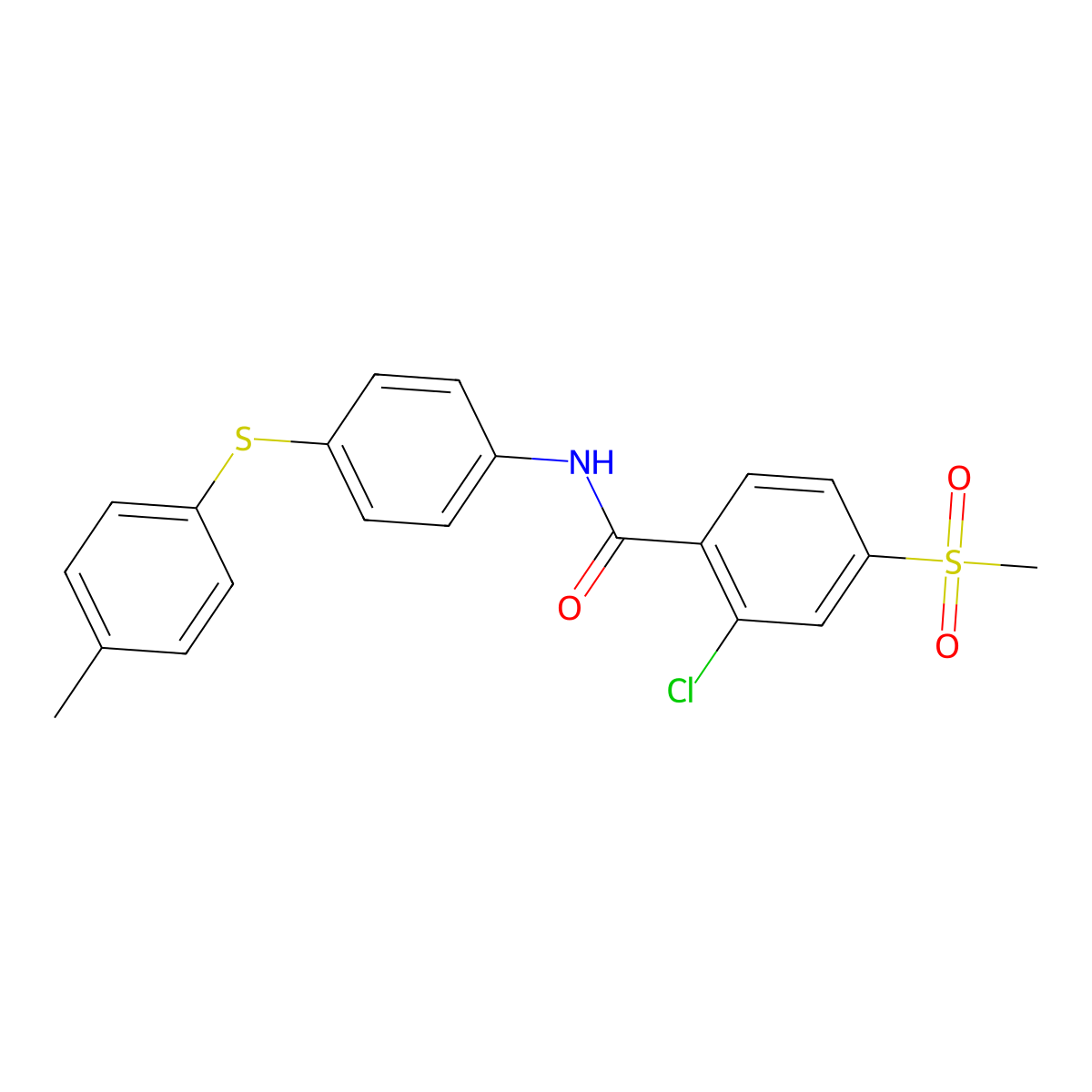 2-chloro-N-{4-[(4-methylphenyl)sulfanyl]phenyl}-4-(methylsulfonyl)benzenecarboxamide molecular structure, CAS 339096-18-3