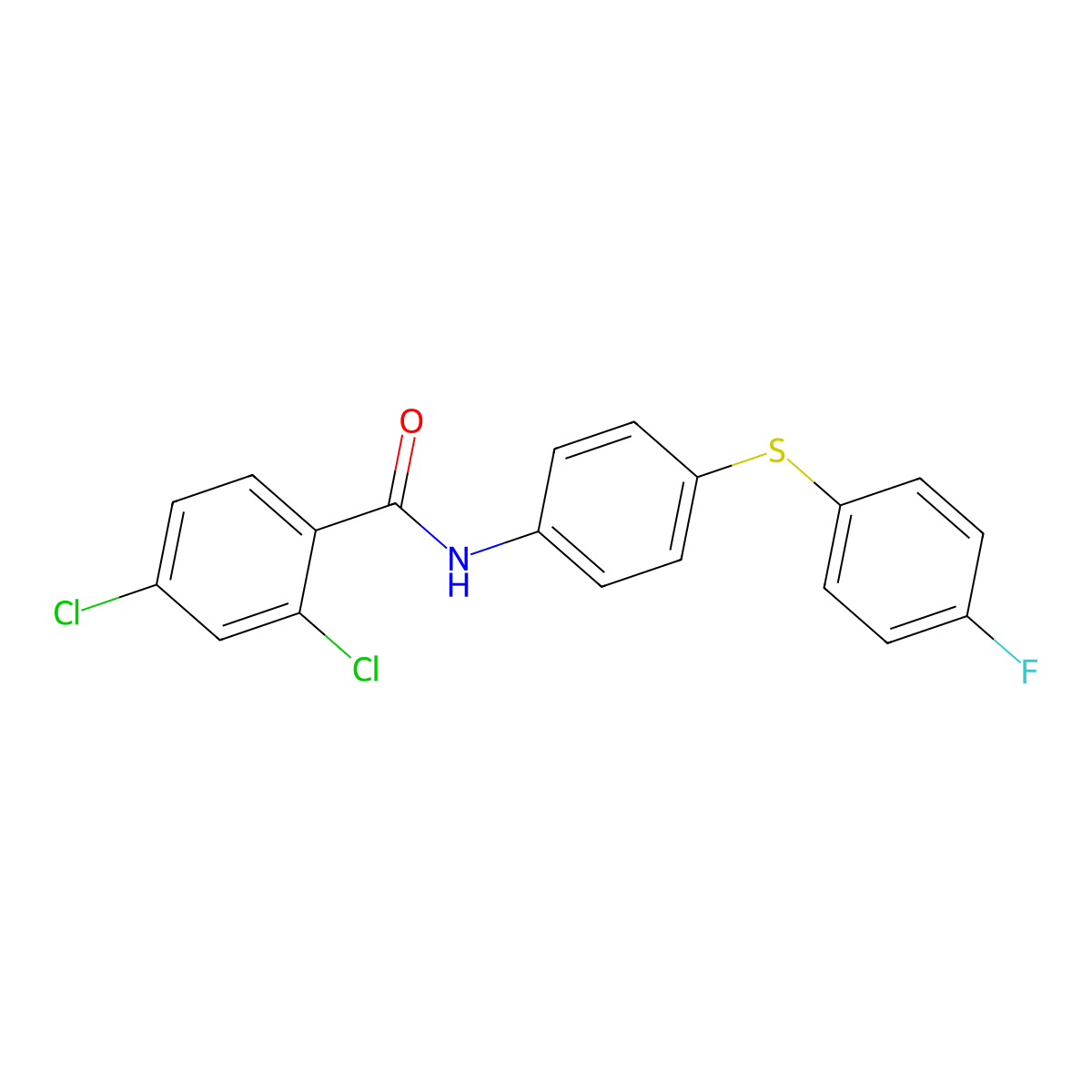 2,4-dichloro-N-{4-[(4-fluorophenyl)sulfanyl]phenyl}benzenecarboxamide molecular structure, CAS 339096-37-6