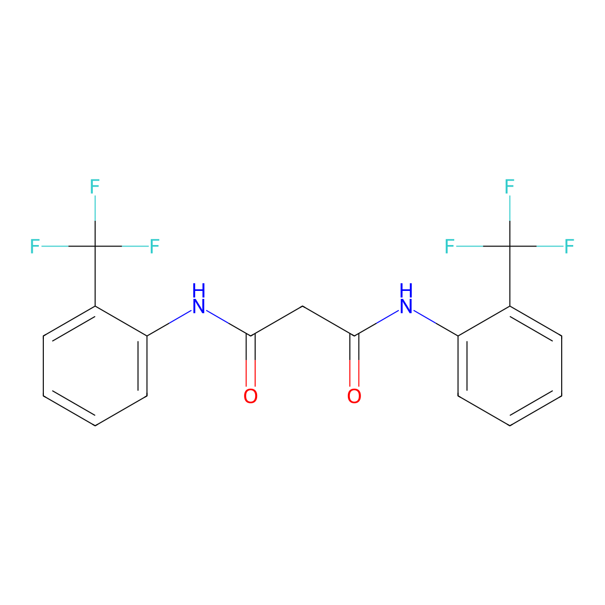 N,N'-bis[2-(trifluoromethyl)phenyl]propanediamide molecular structure, CAS 339096-41-2