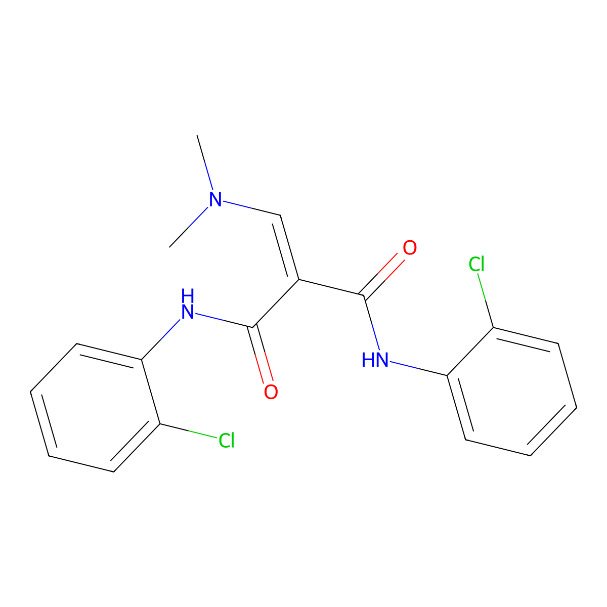 N~1~,N~3~-bis(2-chlorophenyl)-2-[(dimethylamino)methylene]malonamide molecular structure, CAS 339096-43-4