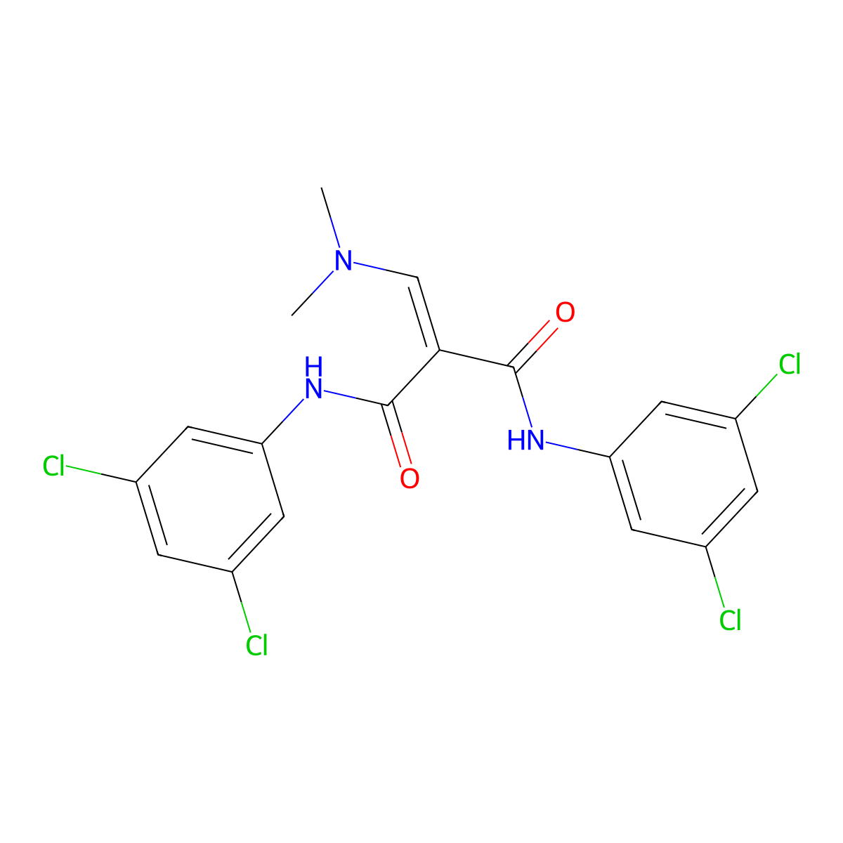 N,N'-bis(3,5-dichlorophenyl)-2-(dimethylaminomethylidene)propanediamide molecular structure, CAS 339096-46-7