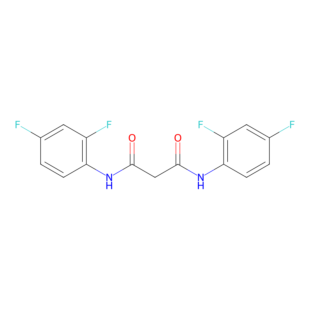 N,N'-bis(2,4-difluorophenyl)propanediamide molecular structure, CAS 339096-50-3