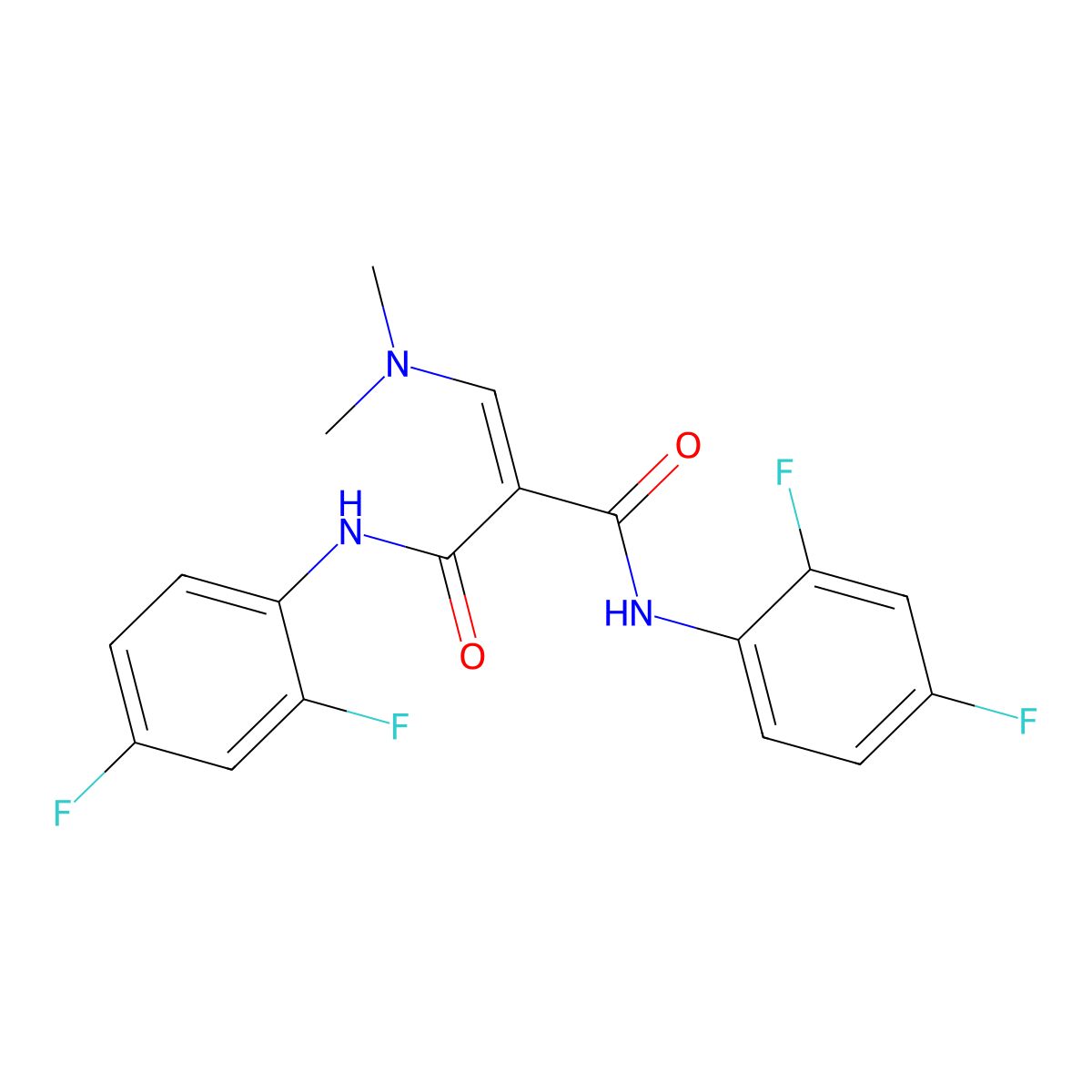 N~1~,N~3~-bis(2,4-difluorophenyl)-2-[(dimethylamino)methylene]malonamide molecular structure, CAS 339096-52-5