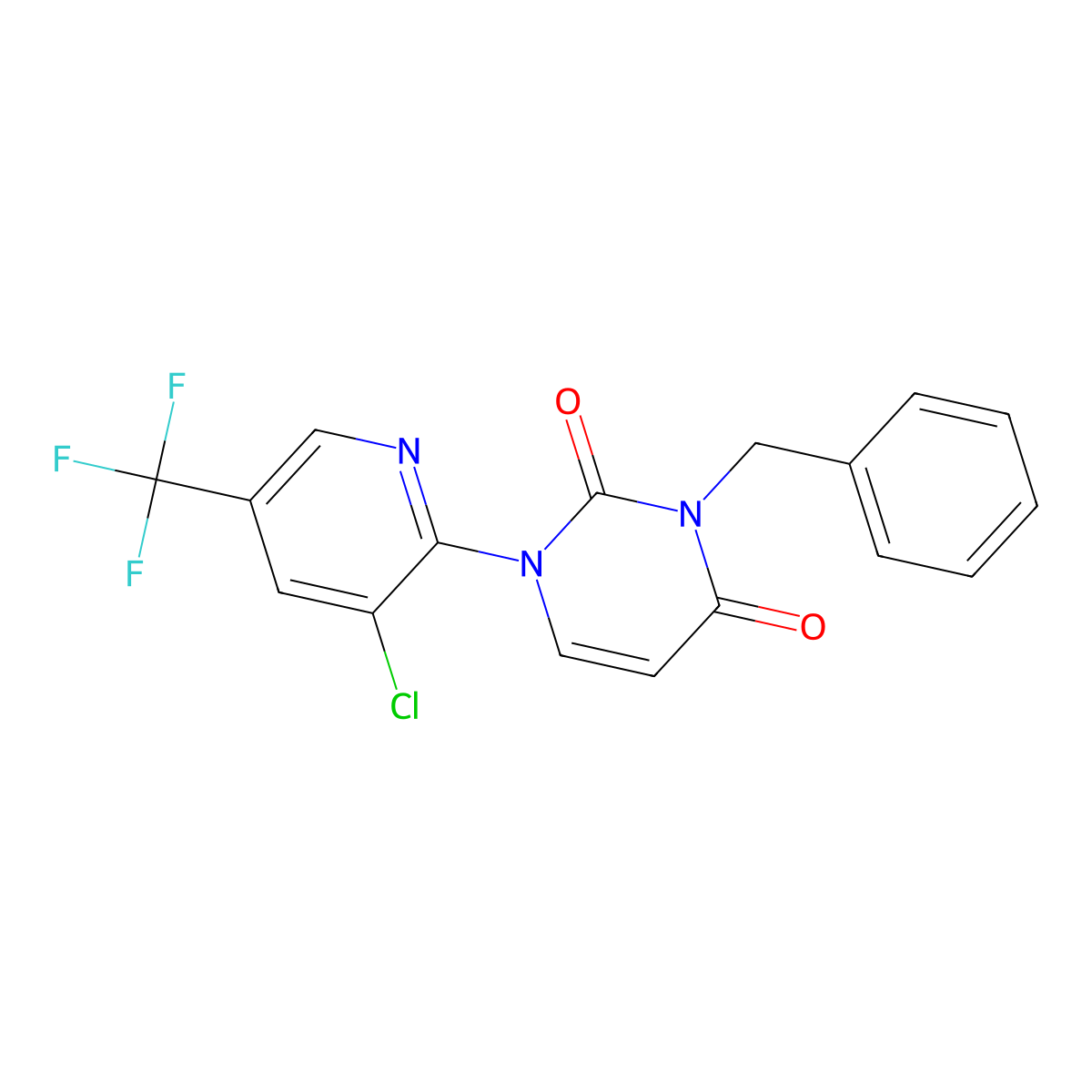 3-benzyl-1-[3-chloro-5-(trifluoromethyl)-2-pyridinyl]-2,4(1H,3H)-pyrimidinedione molecular structure, CAS 339096-65-0
