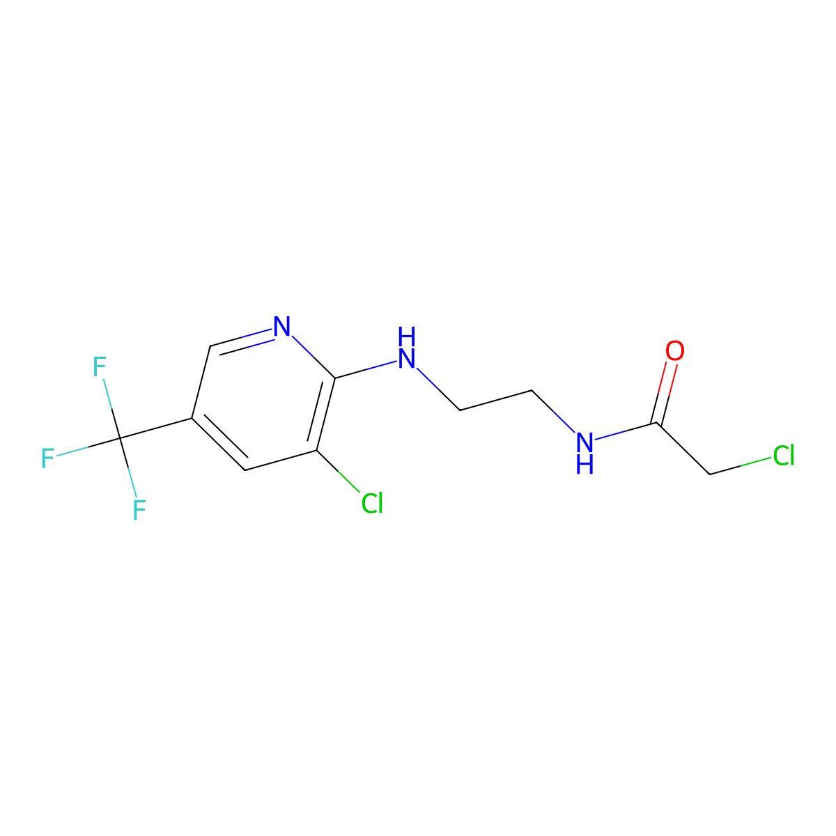 2-Chloro-N-(2-{[3-chloro-5-(trifluoromethyl)-2-pyridinyl]amino}ethyl)acetamide molecular structure, CAS 339096-66-1
