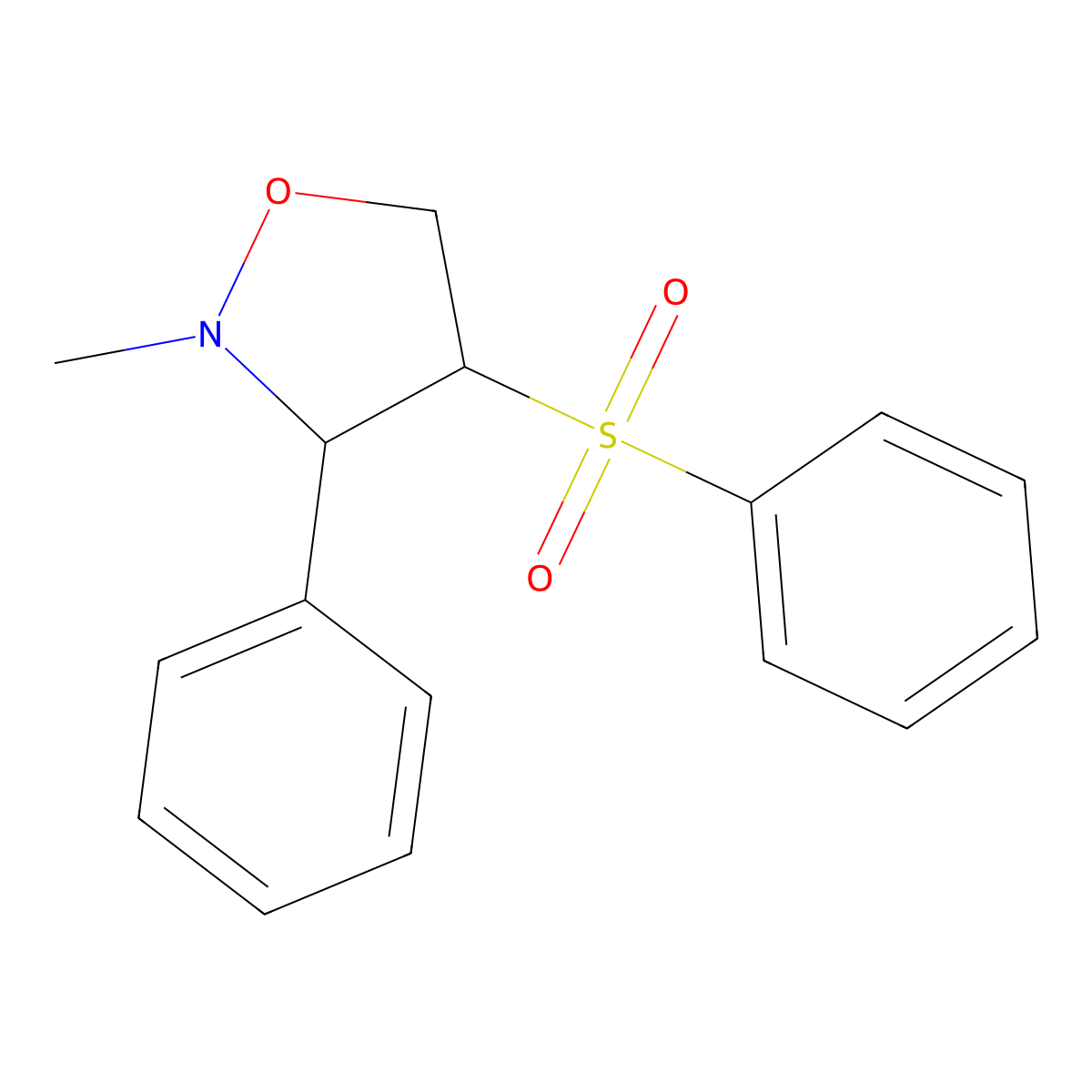 4-(Benzenesulfonyl)-2-methyl-3-phenyl-1,2-oxazolidine molecular structure, CAS 339096-72-9