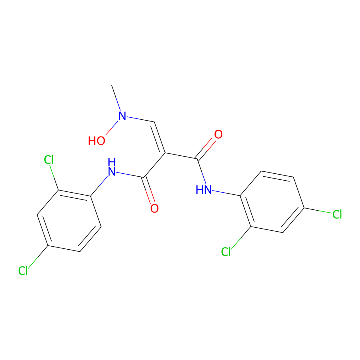 N,N'-bis(2,4-dichlorophenyl)-2-{[hydroxy(methyl)amino]methylidene}propanediamide molecular structure, CAS 339096-74-1