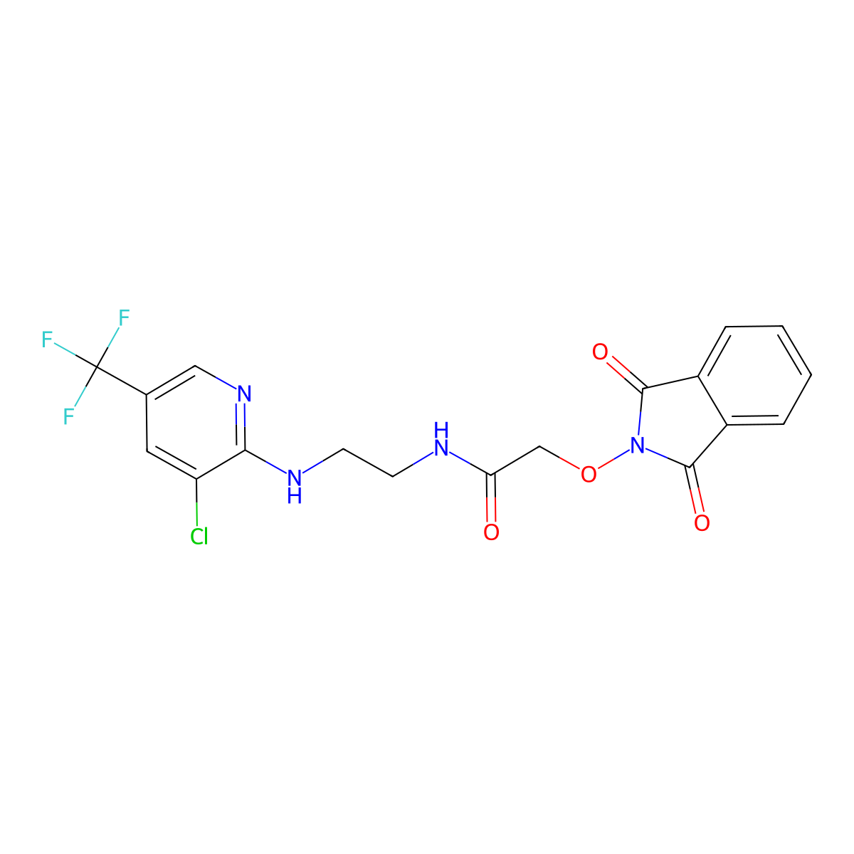 N-(2-{[3-chloro-5-(trifluoromethyl)-2-pyridinyl]amino}ethyl)-2-[(1,3-dioxo-1,3-dihydro-2H-isoindol-2-yl)oxy]acetamide molecular structure, CAS 339096-77-4