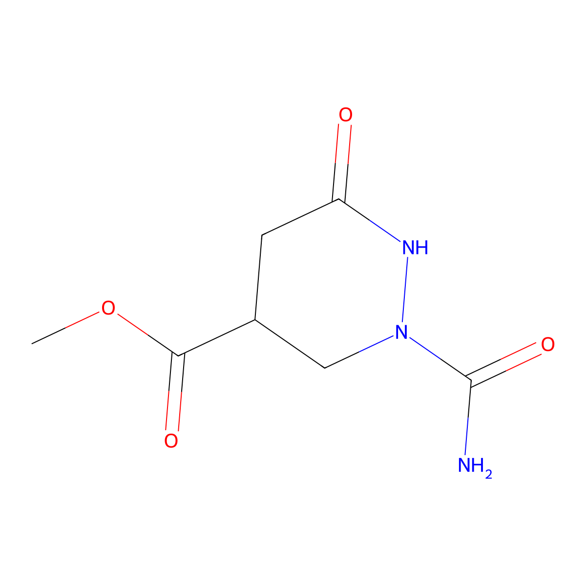 Methyl 2-(aminocarbonyl)-6-oxohexahydro-4-pyridazinecarboxylate molecular structure, CAS 339096-91-2