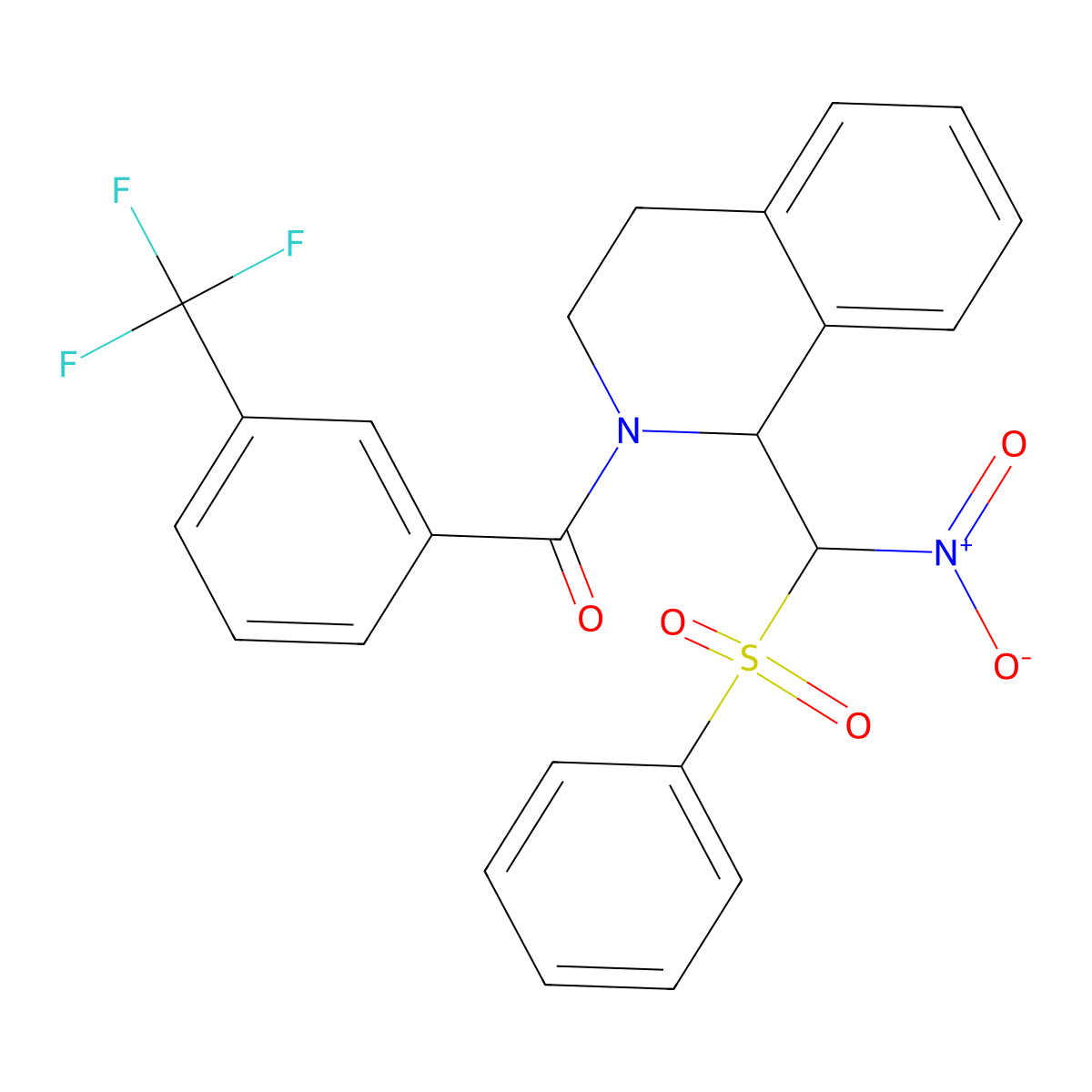 [1-[nitro(phenylsulfonyl)methyl]-3,4-dihydro-2(1H)-isoquinolinyl][3-(trifluoromethyl)phenyl]methanone molecular structure, CAS 339097-00-6