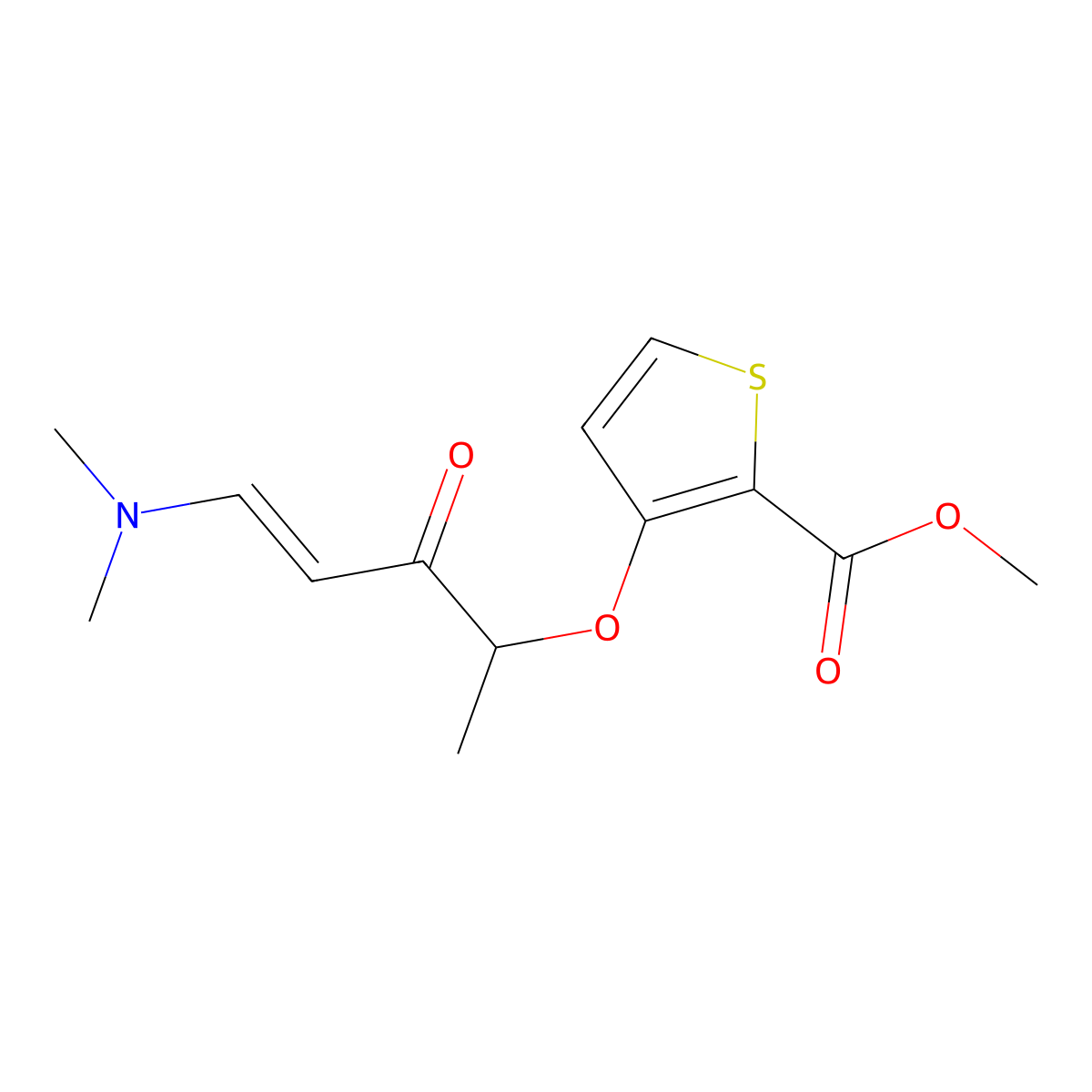 Methyl 3-{[4-(dimethylamino)-1-methyl-2-oxo-3-butenyl]oxy}-2-thiophenecarboxylate molecular structure, CAS 339097-03-9