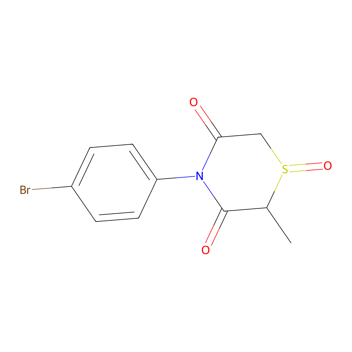 4-(4-Bromophenyl)-2-methyl-1-oxo-1,4-thiazinane-3,5-dione molecular structure, CAS 339097-17-5