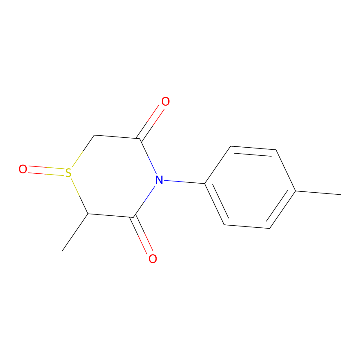 2-Methyl-4-(4-methylphenyl)-1-oxo-1,4-thiazinane-3,5-dione molecular structure, CAS 339097-19-7