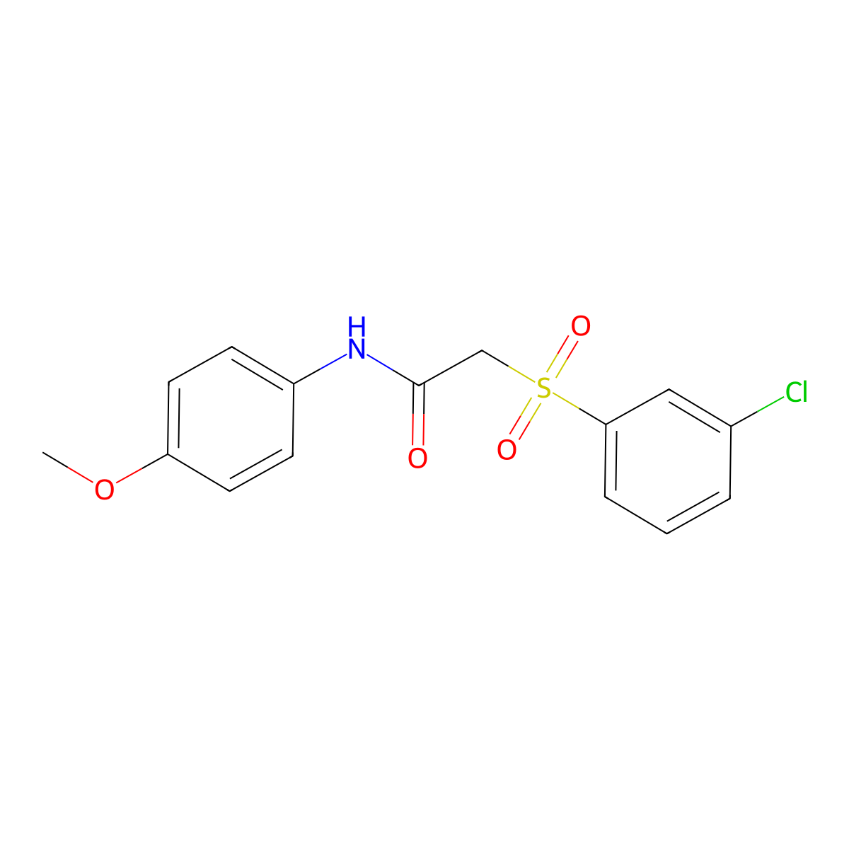 2-[(3-chlorophenyl)sulfonyl]-N-(4-methoxyphenyl)acetamide molecular structure, CAS 339097-23-3