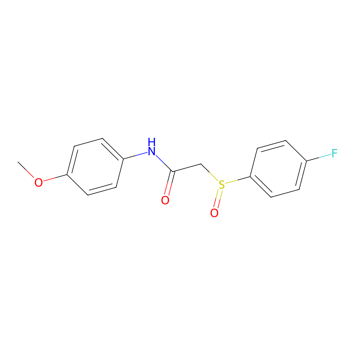 2-[(4-fluorophenyl)sulfinyl]-N-(4-methoxyphenyl)acetamide molecular structure, CAS 339097-27-7