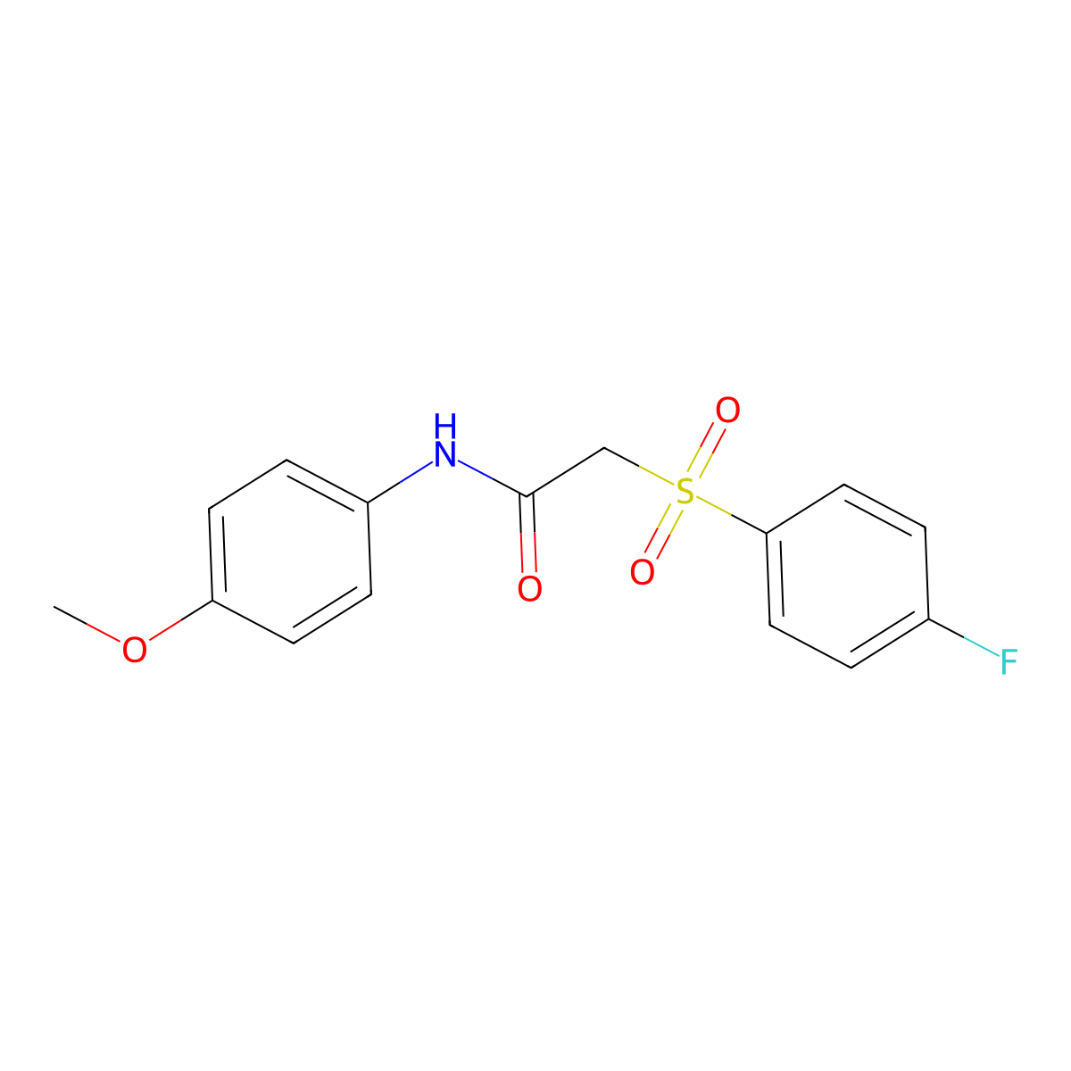 2-[(4-fluorophenyl)sulfonyl]-N-(4-methoxyphenyl)acetamide molecular structure, CAS 339097-29-9