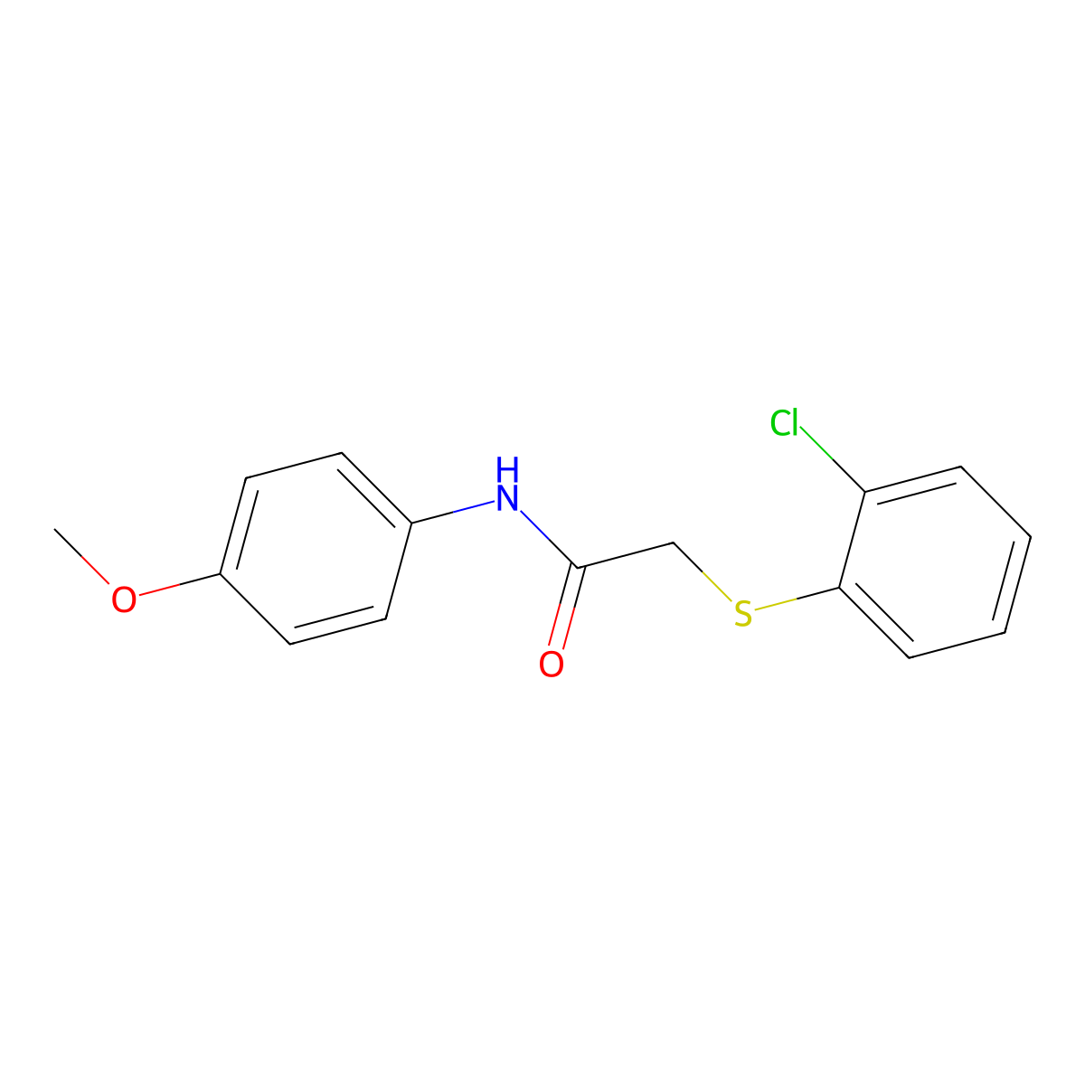 2-[(2-chlorophenyl)sulfanyl]-N-(4-methoxyphenyl)acetamide molecular structure, CAS 339097-32-4