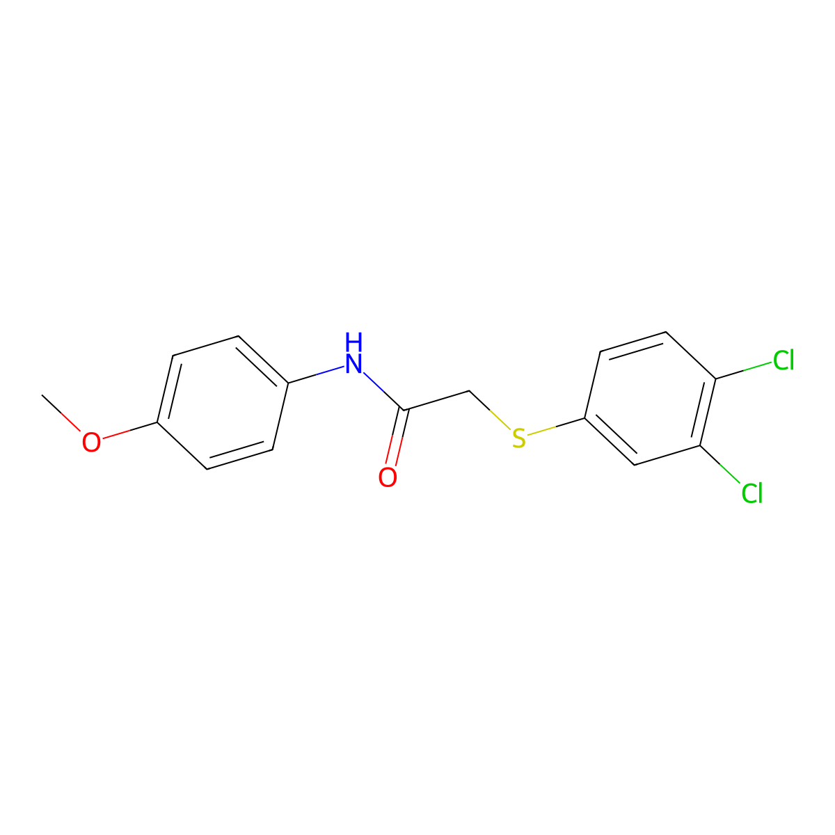 2-[(3,4-dichlorophenyl)sulfanyl]-N-(4-methoxyphenyl)acetamide molecular structure, CAS 339097-34-6