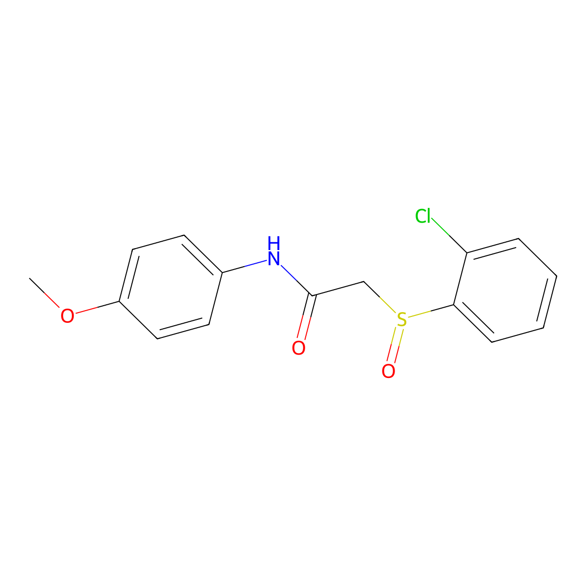 2-[(2-chlorophenyl)sulfinyl]-N-(4-methoxyphenyl)acetamide molecular structure, CAS 339097-36-8