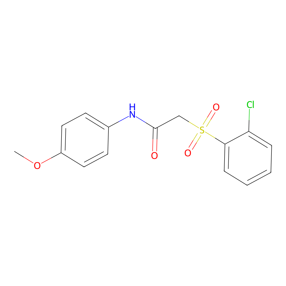 2-[(2-chlorophenyl)sulfonyl]-N-(4-methoxyphenyl)acetamide molecular structure, CAS 339097-37-9