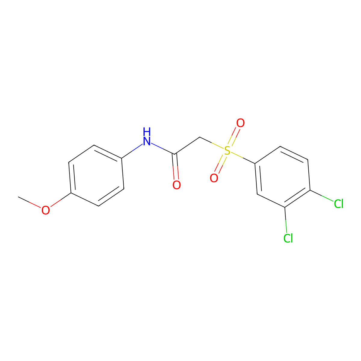 2-[(3,4-dichlorophenyl)sulfonyl]-N-(4-methoxyphenyl)acetamide molecular structure, CAS 339097-39-1