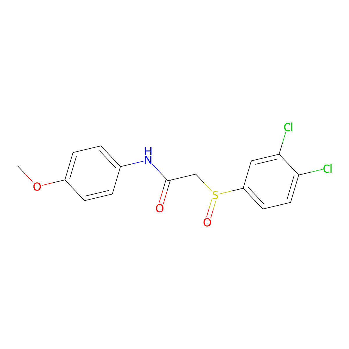 2-[(3,4-dichlorophenyl)sulfinyl]-N-(4-methoxyphenyl)acetamide molecular structure, CAS 339097-41-5