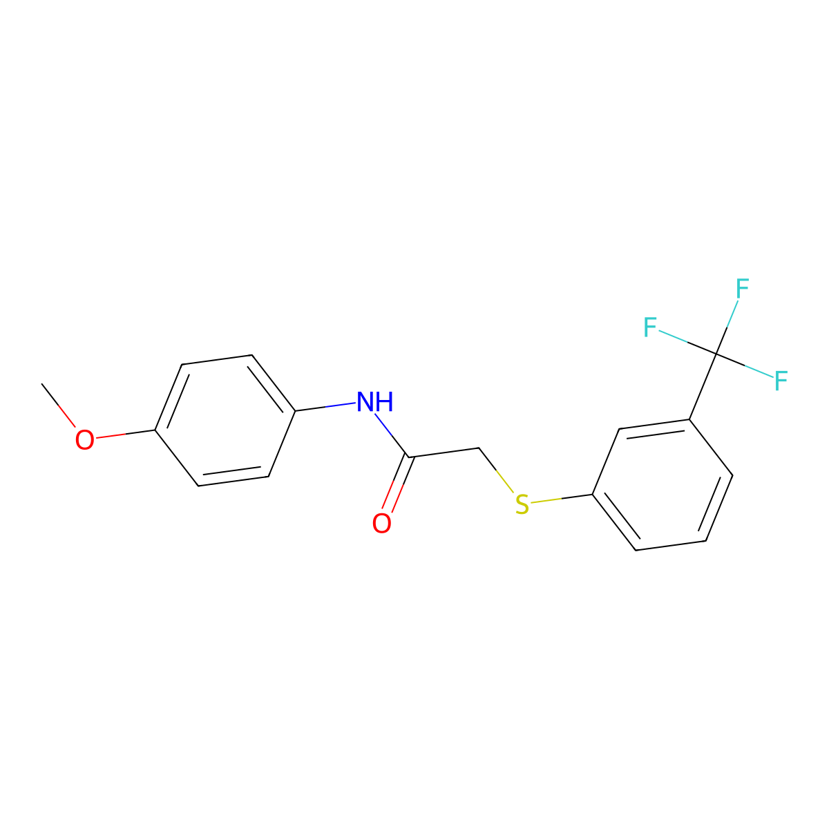 N-(4-methoxyphenyl)-2-{[3-(trifluoromethyl)phenyl]sulfanyl}acetamide molecular structure, CAS 339097-43-7