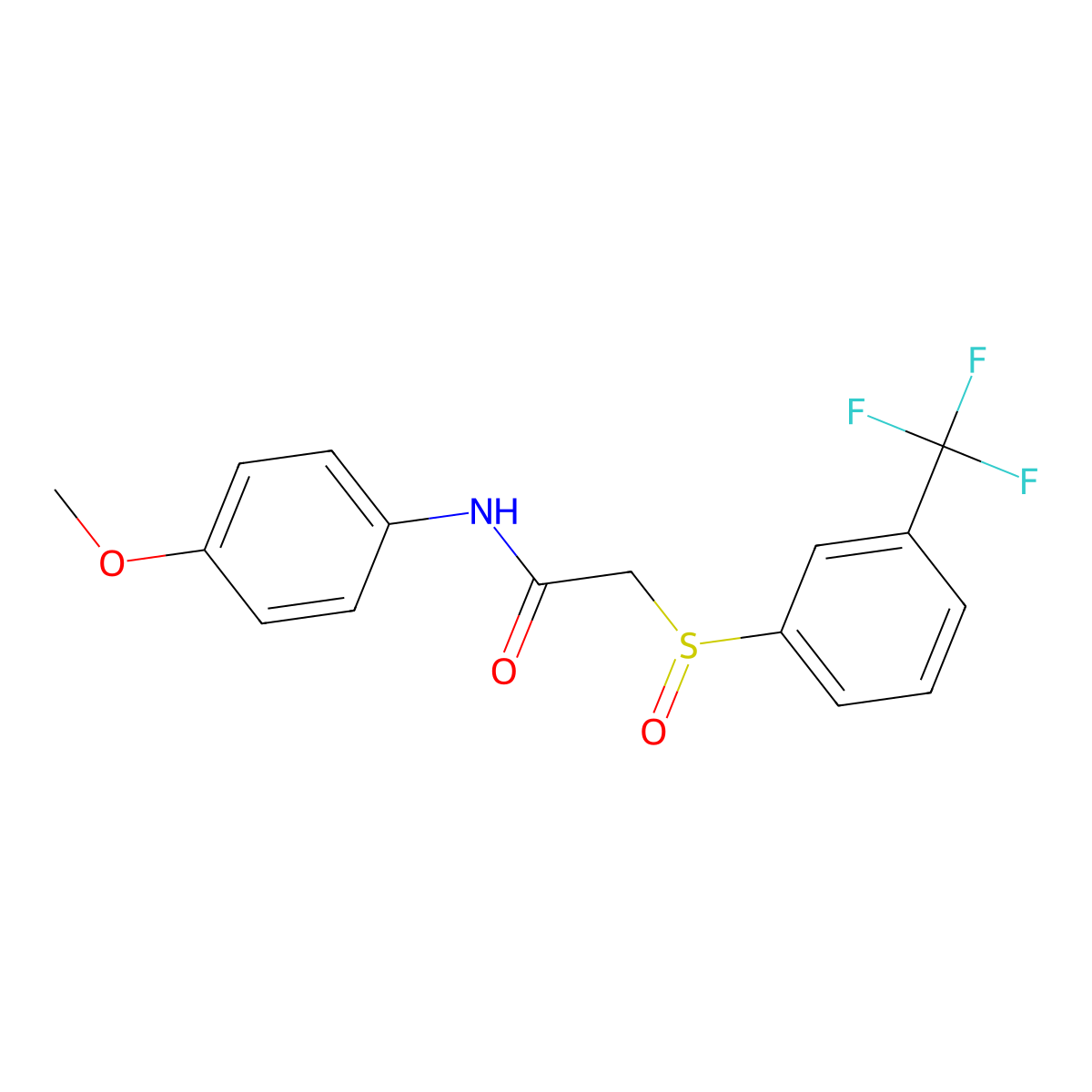 N-(4-methoxyphenyl)-2-{[3-(trifluoromethyl)phenyl]sulfinyl}acetamide molecular structure, CAS 339097-45-9