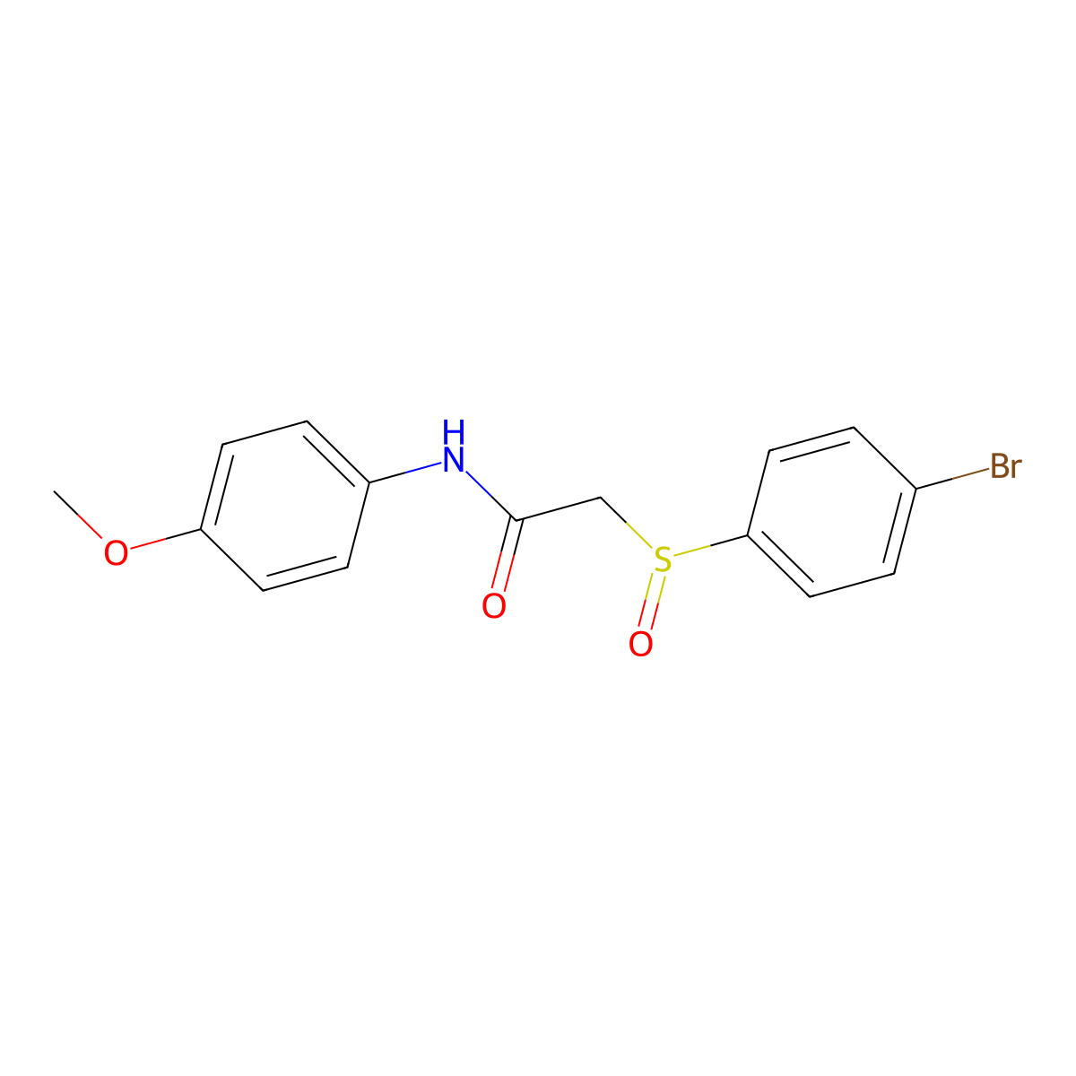 2-((4-Bromophenyl)sulfinyl)-N-(4-methoxyphenyl)acetamide molecular structure, CAS 339097-49-3