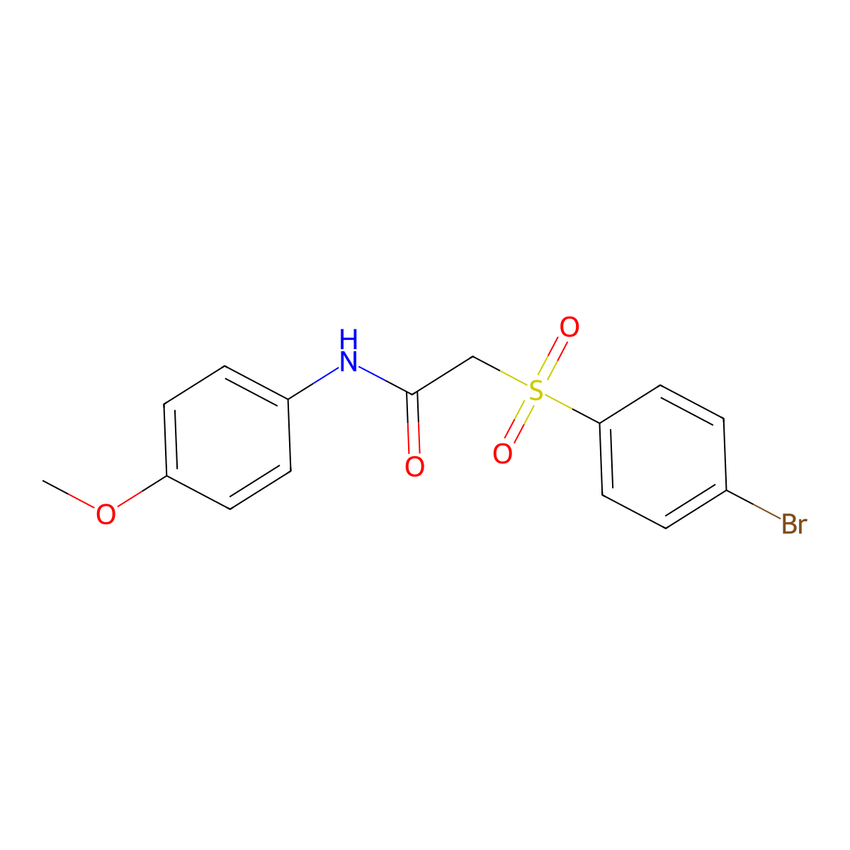 2-[(4-bromophenyl)sulfonyl]-N-(4-methoxyphenyl)acetamide molecular structure, CAS 339097-51-7