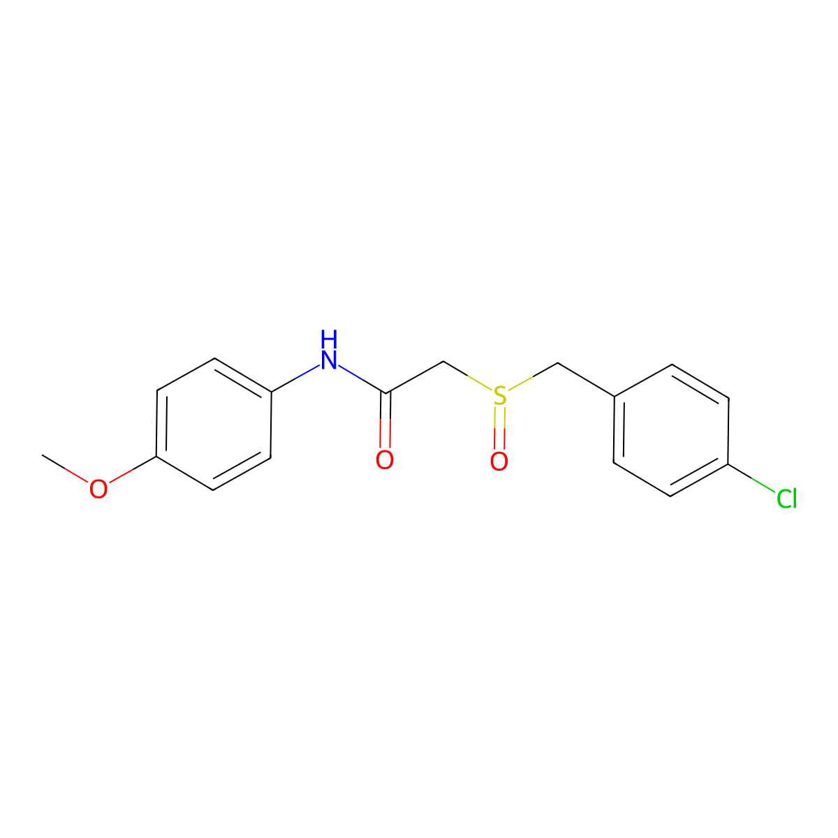 2-[(4-chlorobenzyl)sulfinyl]-N-(4-methoxyphenyl)acetamide molecular structure, CAS 339097-53-9