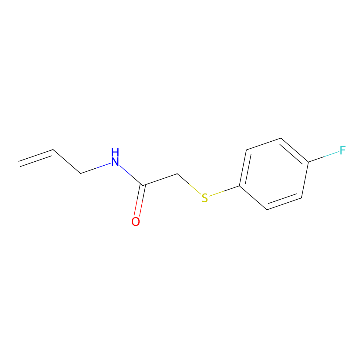 N-allyl-2-[(4-fluorophenyl)sulfanyl]acetamide molecular structure, CAS 339097-56-2