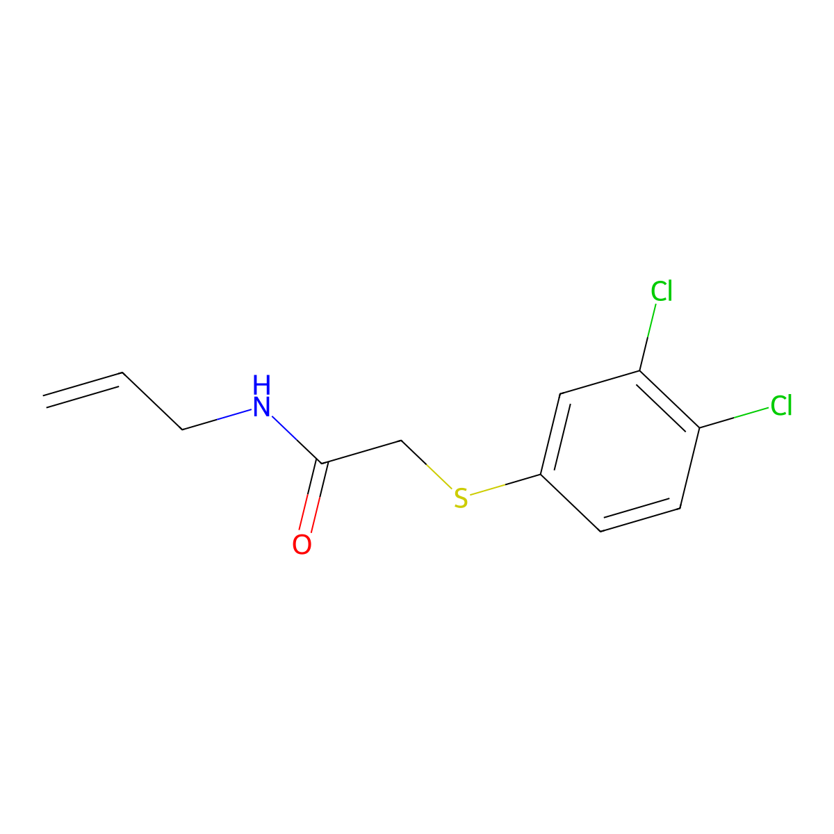 N-allyl-2-[(3,4-dichlorophenyl)sulfanyl]acetamide molecular structure, CAS 339097-58-4