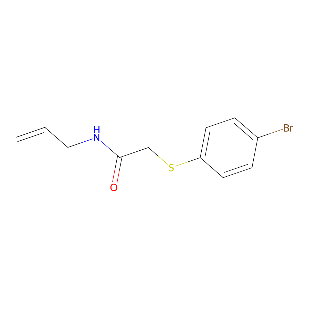 2-(4-bromophenyl)sulfanyl-N-prop-2-enylacetamide molecular structure, CAS 339097-60-8