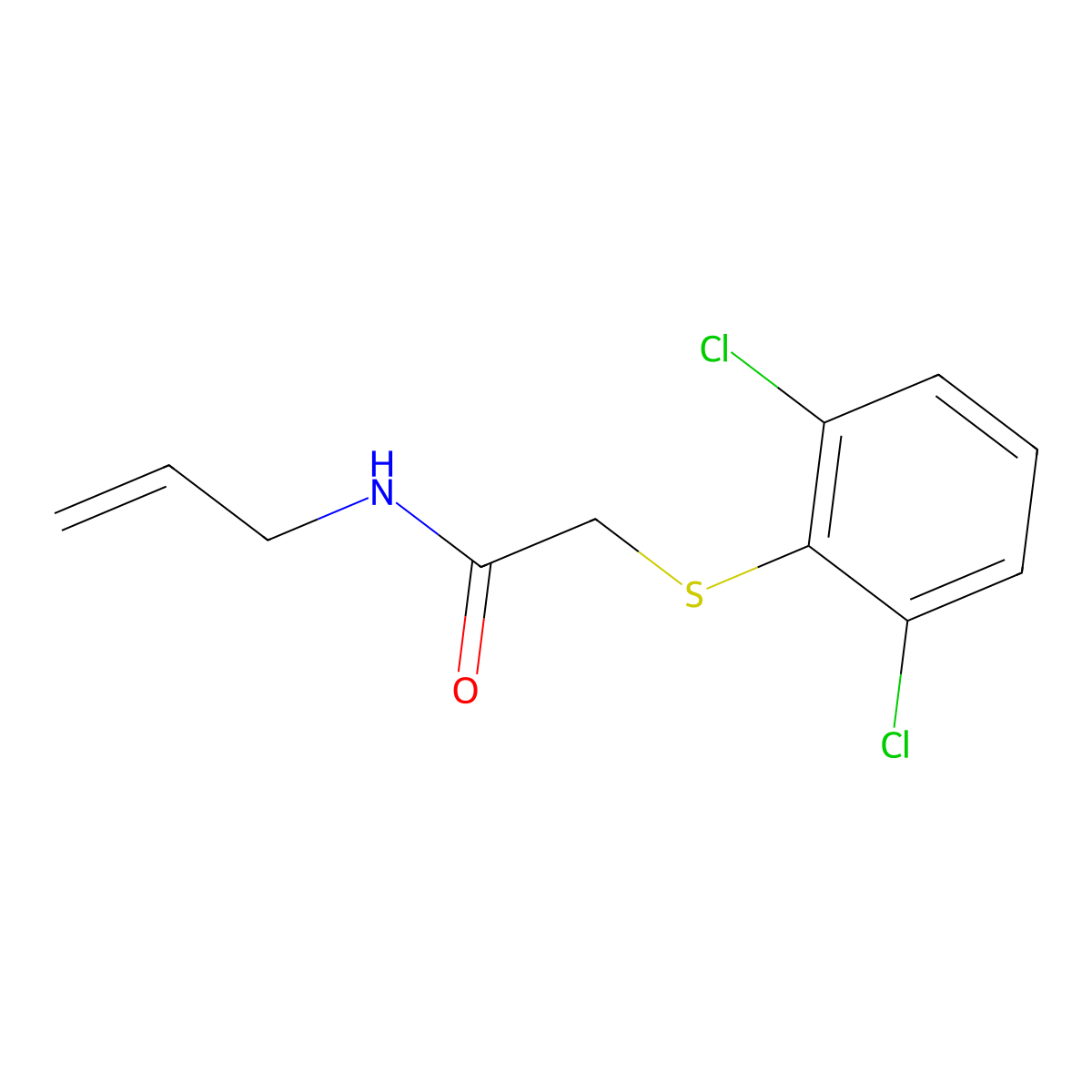 N-allyl-2-[(2,6-dichlorophenyl)sulfanyl]acetamide molecular structure, CAS 339097-62-0