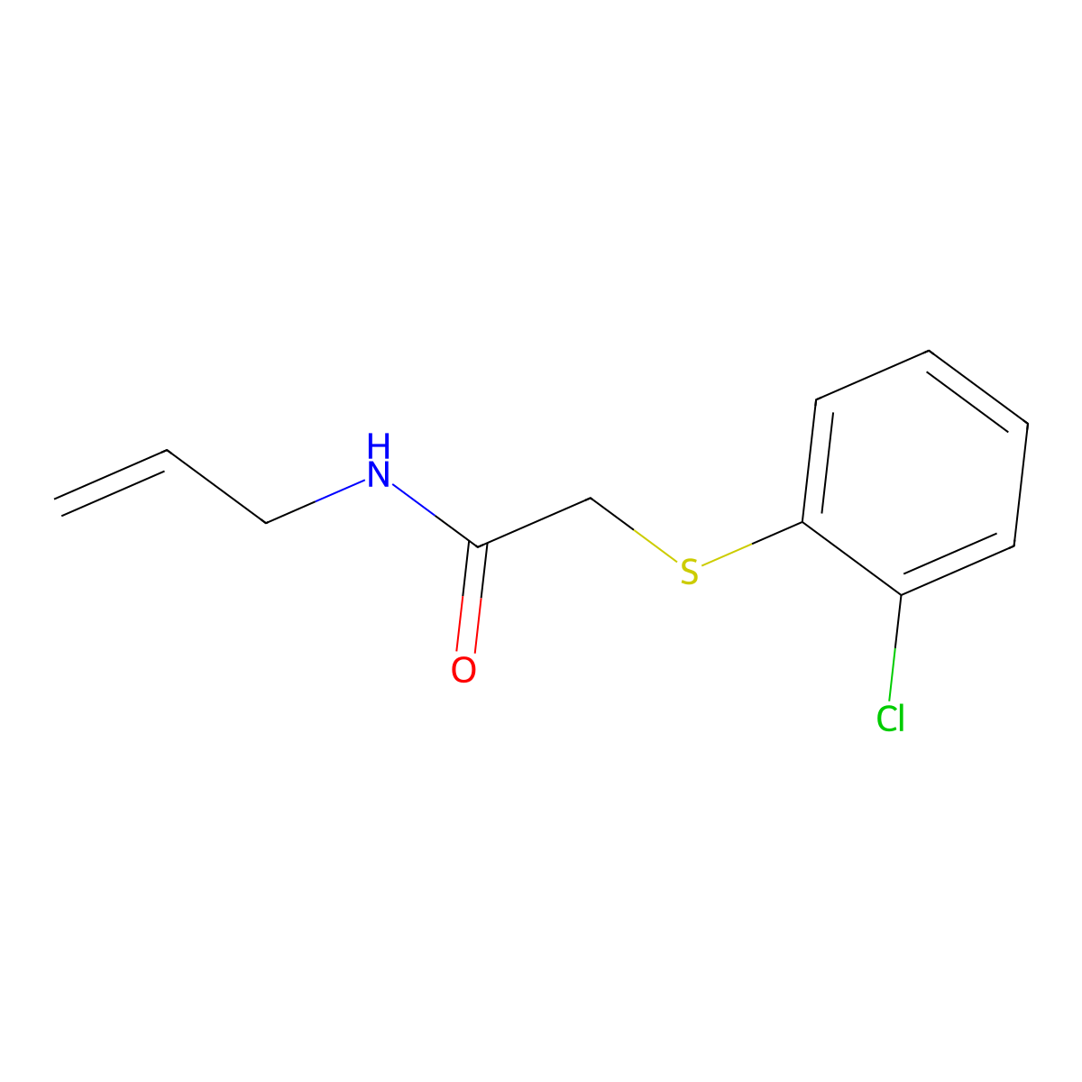 N-allyl-2-[(2-chlorophenyl)sulfanyl]acetamide molecular structure, CAS 339097-64-2