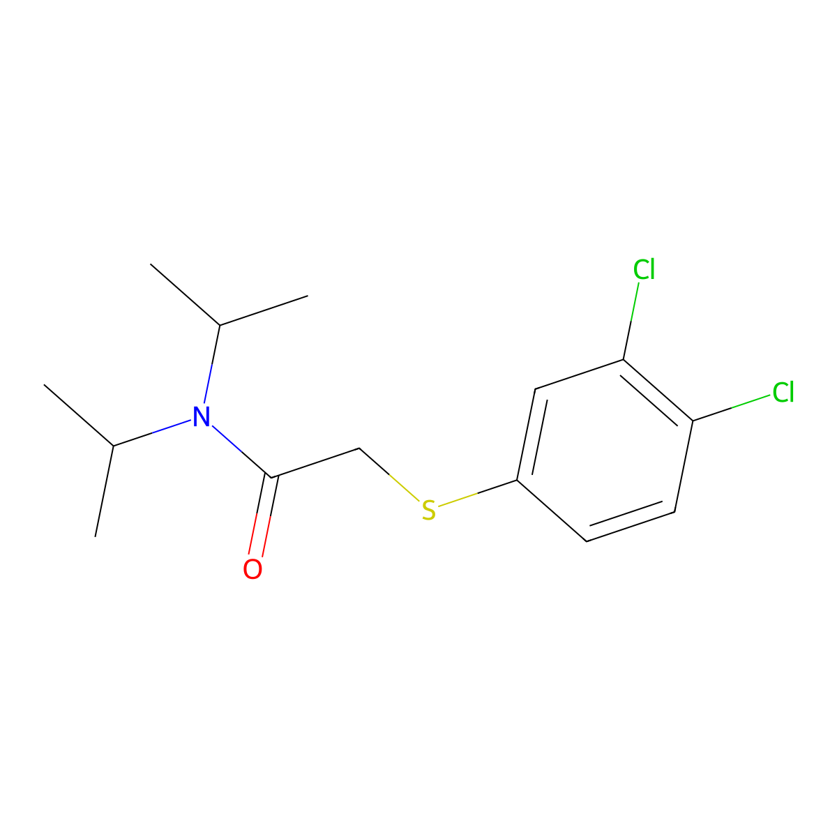 2-[(3,4-dichlorophenyl)sulfanyl]-N,N-diisopropylacetamide molecular structure, CAS 339097-68-6