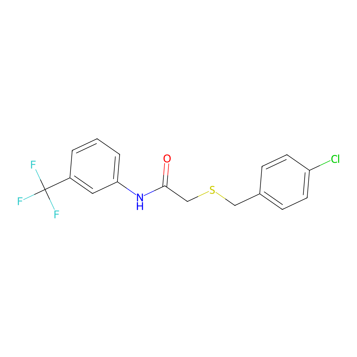 2-[(4-chlorobenzyl)sulfanyl]-N-[3-(trifluoromethyl)phenyl]acetamide molecular structure, CAS 339097-73-3