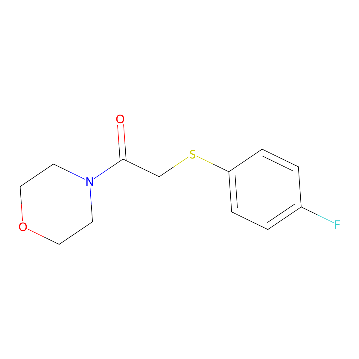 2-[(4-Fluorophenyl)sulfanyl]-1-morpholino-1-ethanone molecular structure, CAS 339097-77-7