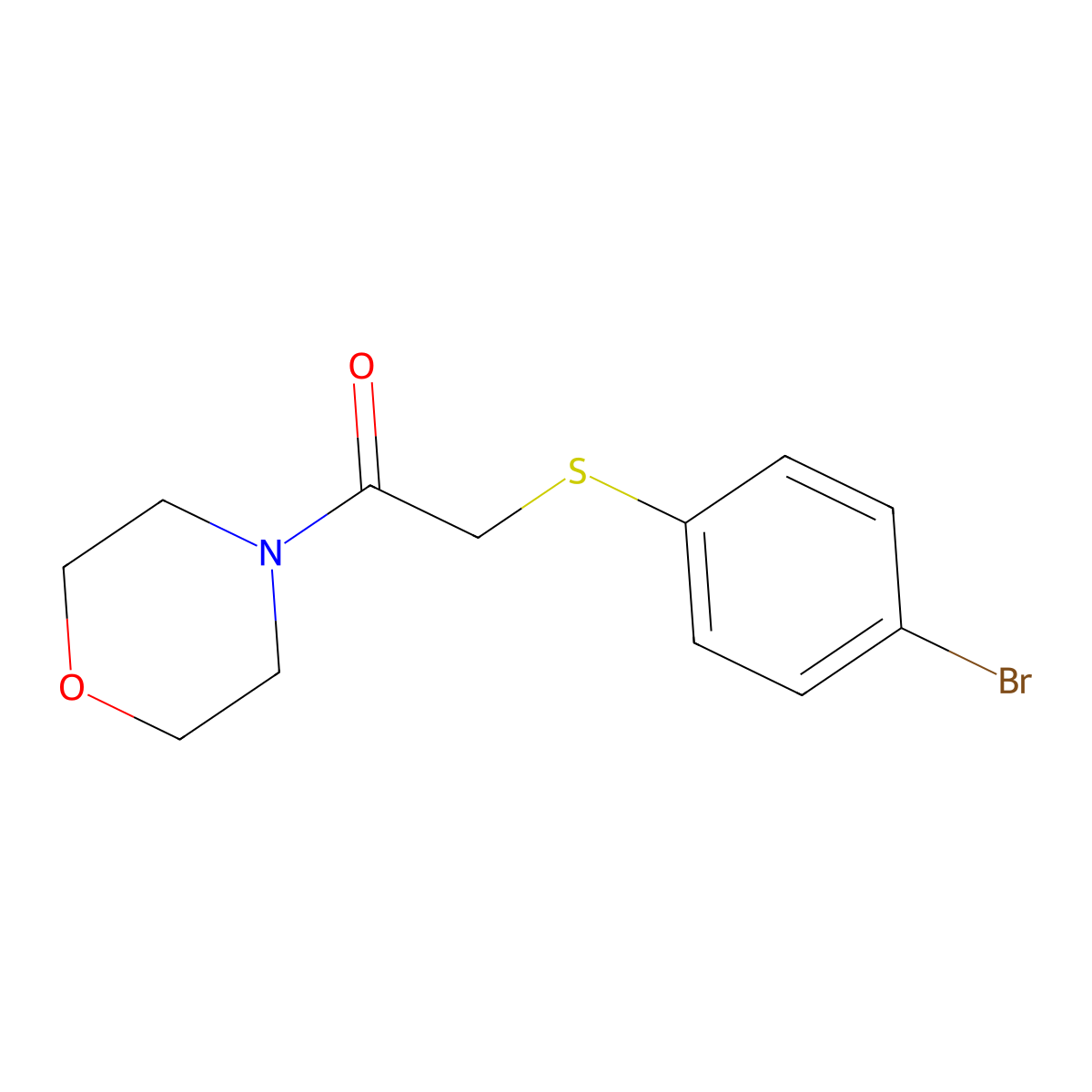 2-[(4-Bromophenyl)sulfanyl]-1-morpholino-1-ethanone molecular structure, CAS 339097-78-8