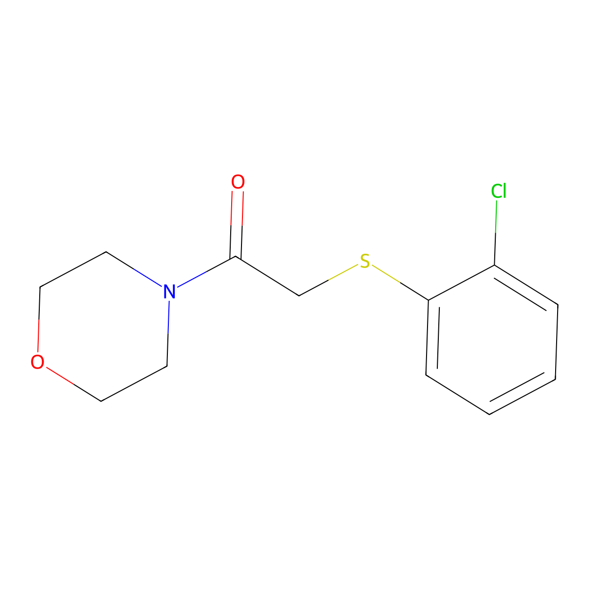 2-[(2-Chlorophenyl)sulfanyl]-1-morpholino-1-ethanone molecular structure, CAS 339097-80-2