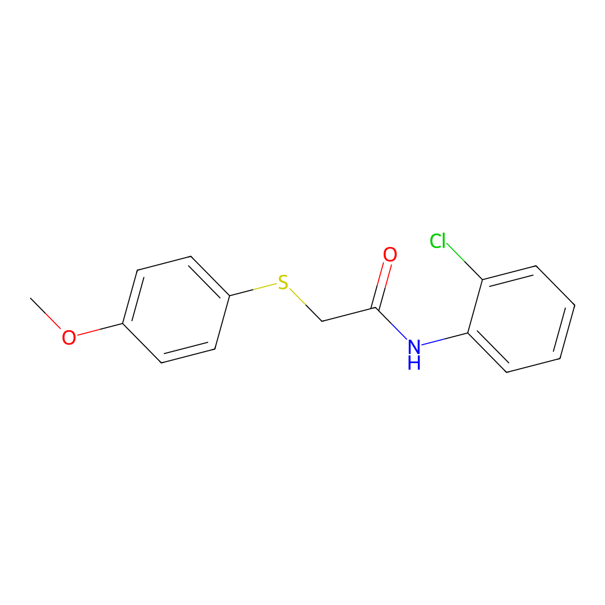 N-(2-chlorophenyl)-2-[(4-methoxyphenyl)sulfanyl]acetamide molecular structure, CAS 339097-83-5
