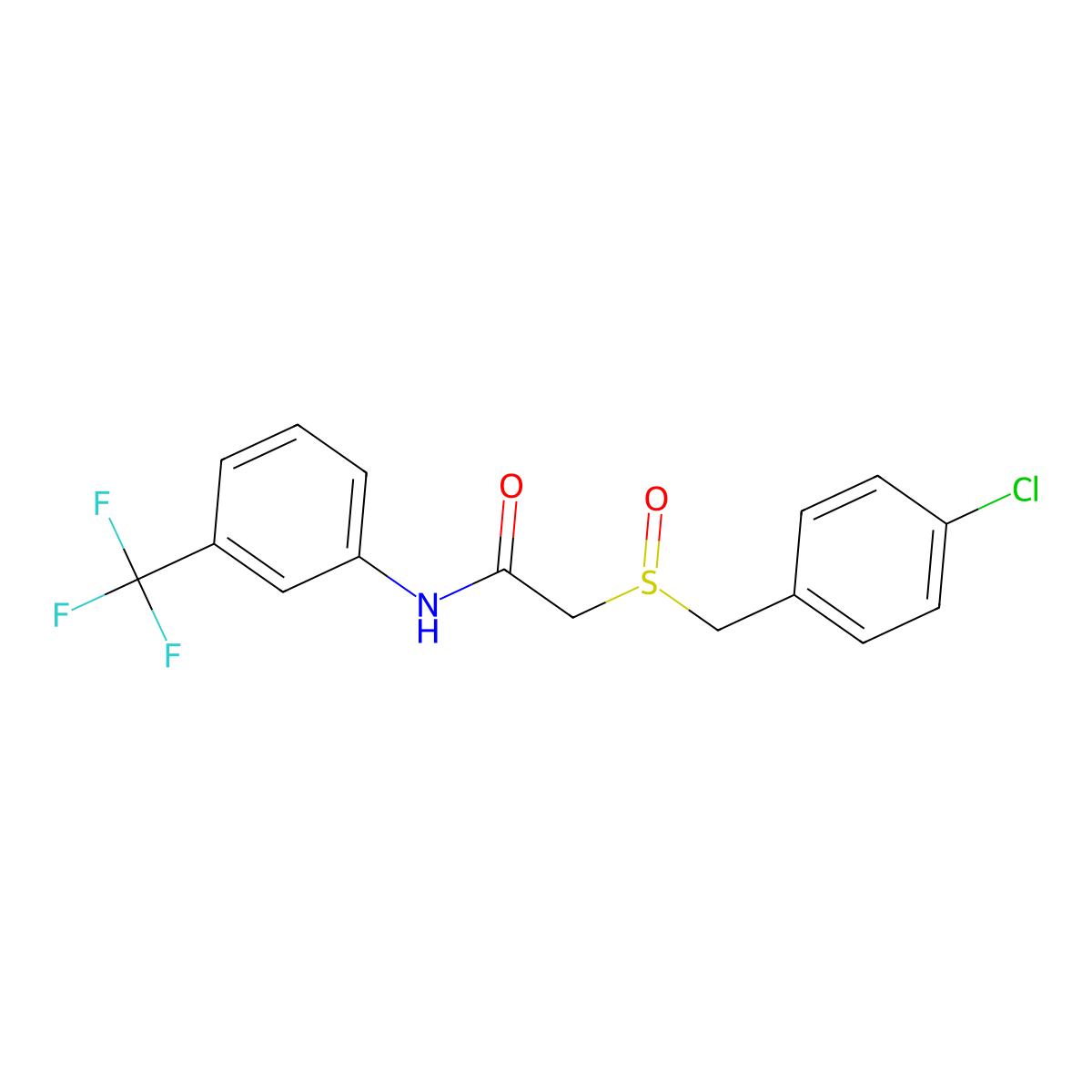 2-[(4-chlorobenzyl)sulfinyl]-N-[3-(trifluoromethyl)phenyl]acetamide molecular structure, CAS 339097-86-8