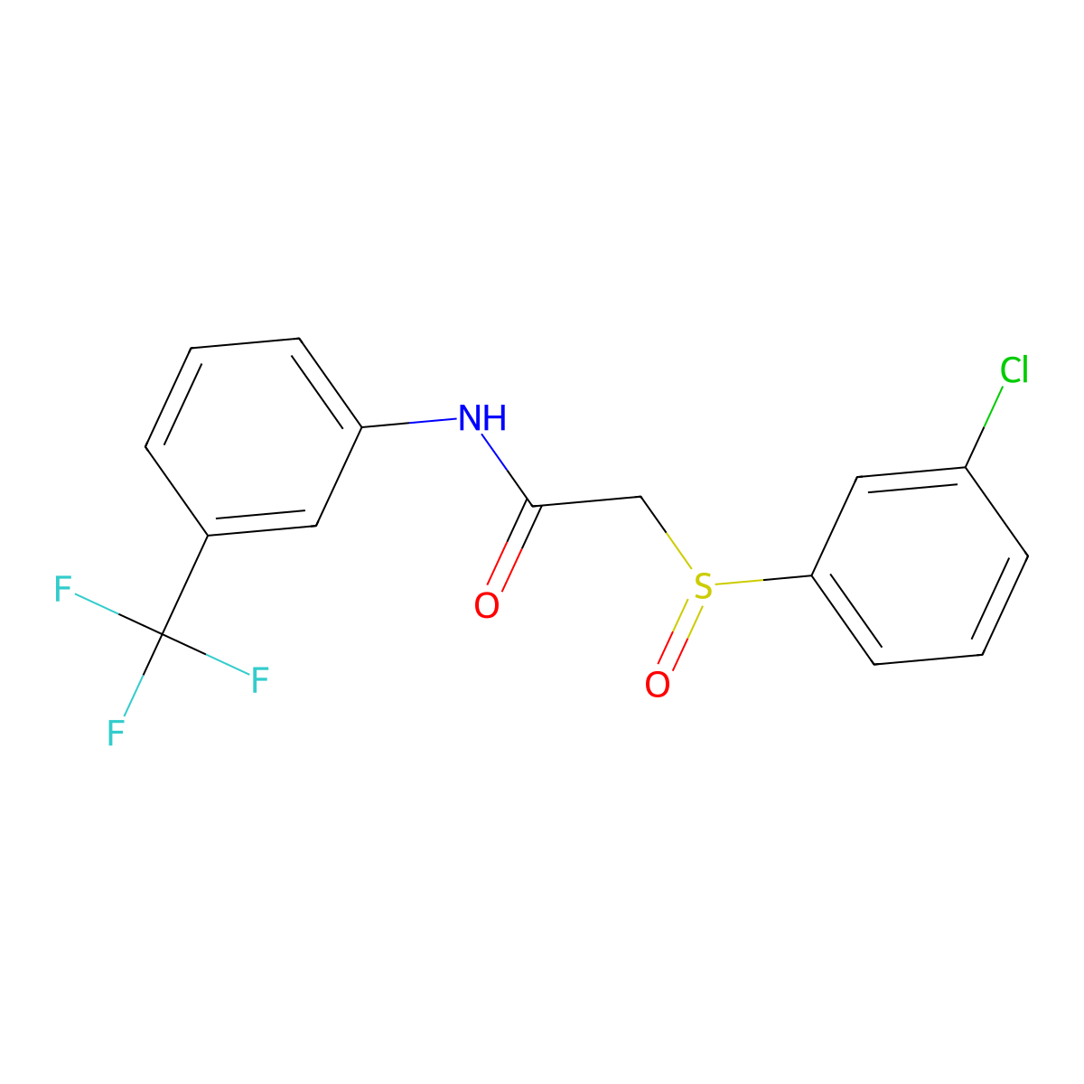 2-[(3-chlorophenyl)sulfinyl]-N-[3-(trifluoromethyl)phenyl]acetamide molecular structure, CAS 339097-88-0