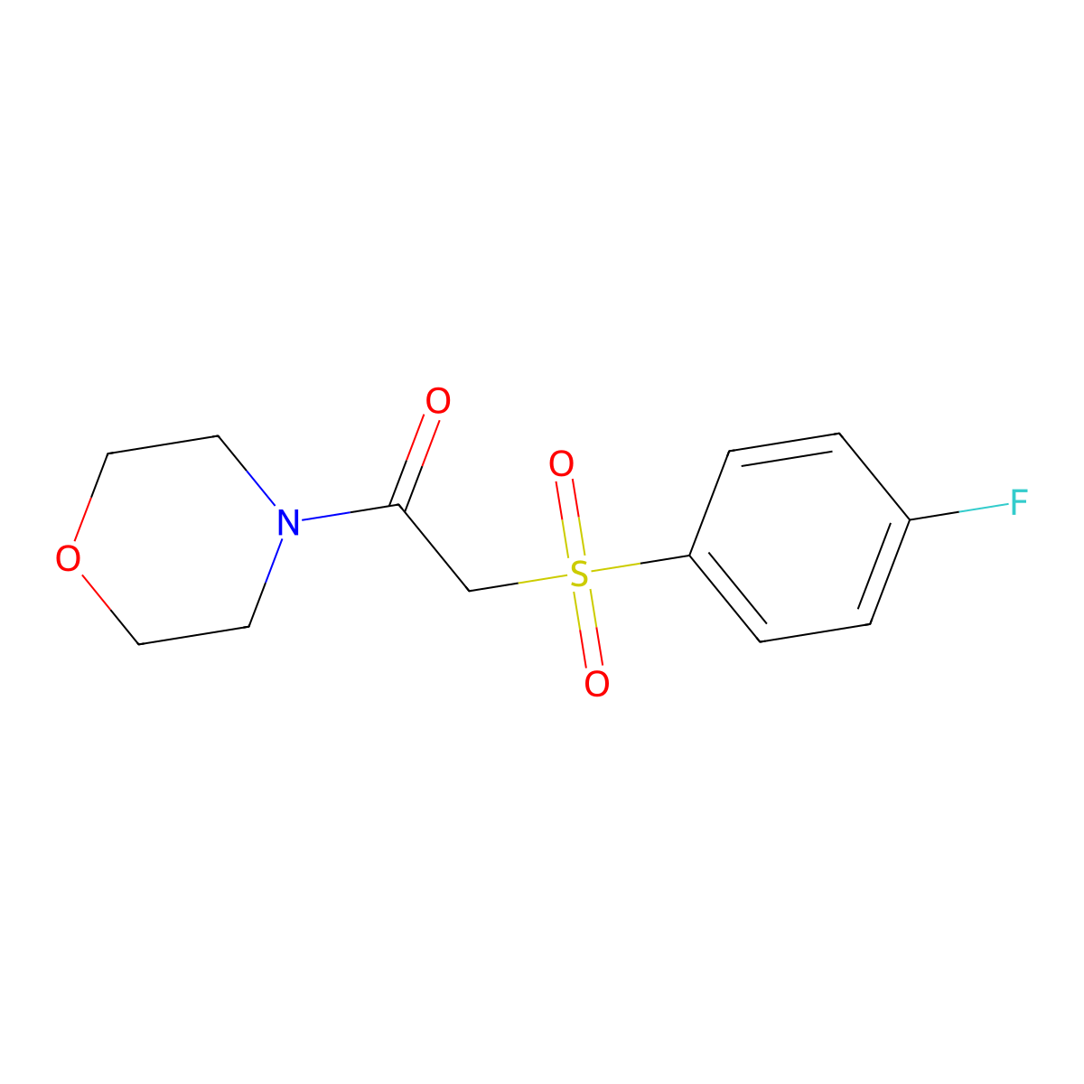 2-[(4-Fluorophenyl)sulfonyl]-1-morpholino-1-ethanone molecular structure, CAS 339097-89-1