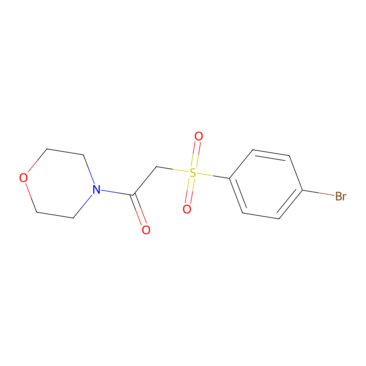 2-[(4-Bromophenyl)sulfonyl]-1-morpholino-1-ethanone molecular structure, CAS 339097-91-5