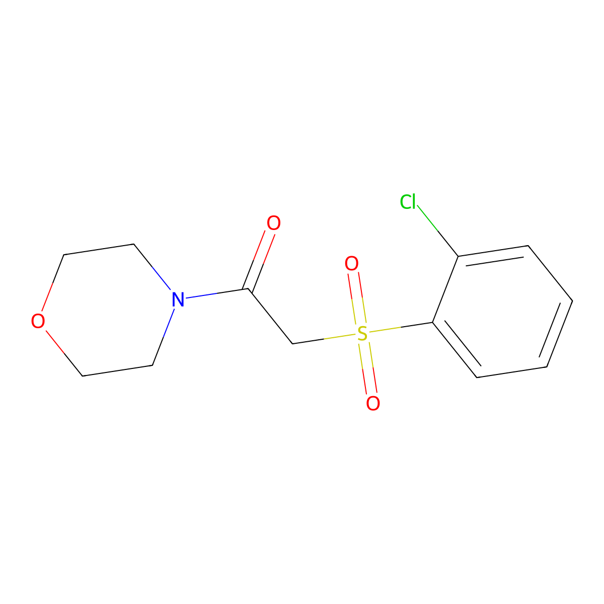 2-[(2-Chlorophenyl)sulfonyl]-1-morpholino-1-ethanone molecular structure, CAS 339097-93-7