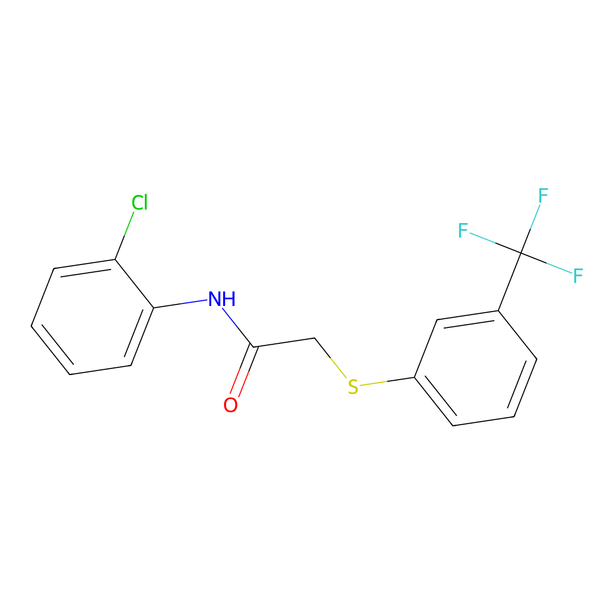 N-(2-chlorophenyl)-2-{[3-(trifluoromethyl)phenyl]sulfanyl}acetamide molecular structure, CAS 339097-96-0