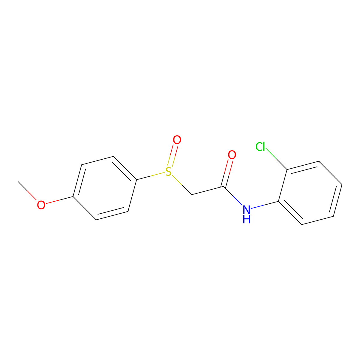 N-(2-chlorophenyl)-2-[(4-methoxyphenyl)sulfinyl]acetamide molecular structure, CAS 339097-99-3