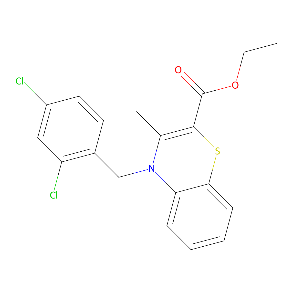 ethyl 4-(2,4-dichlorobenzyl)-3-methyl-4H-1,4-benzothiazine-2-carboxylate molecular structure, CAS 339098-13-4